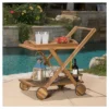 Riviera Acacia Wood Patio Bar Cart With Tray - Natural - Christopher Knight Home -Outdoor Living Shop GUEST 3044d966 351a 41a1 b22a c9598e1da9df
