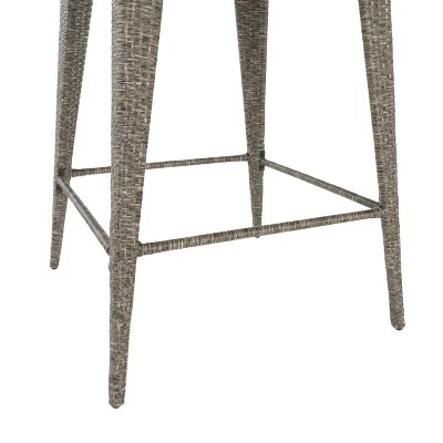 Puerta Square Wicker Bar Table Mixed Black - Christopher Knight Home 4 Puerta Square Wicker Bar Table Mixed Black - Christopher Knight Home - Image 2