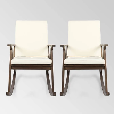 Gus 2pk Acacia Wood Rocking Chair - Christopher Knight Home 8 Gus 2pk Acacia Wood Rocking Chair - Christopher Knight Home - Image 6