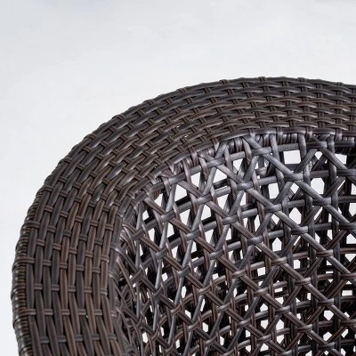 Big Sur Wicker Patio Swivel Chair - Multi-Brown/Navy Blue - Christopher Knight Home 4 Big Sur Wicker Patio Swivel Chair - Multi-Brown/Navy Blue - Christopher Knight Home - Image 2