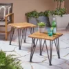 Zion Set Of 2 Industrial Side Table - Teak/Rustic Metal - Christopher Knight Home -Outdoor Living Shop GUEST 31efe40e 609c 49e3 bc7d cb1935b54942