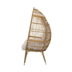 Serina Outdoor Wicker Teardrop Chair With Cushion - Beige/Light Brown - Christopher Knight Home -Outdoor Living Shop GUEST 320e5830 abbc 4442 99f6 e48eab33dfe5