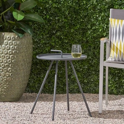 Vida Modern Patio Side Table Gray - Christopher Knight Home 3 Vida Modern Patio Side Table Gray - Christopher Knight Home