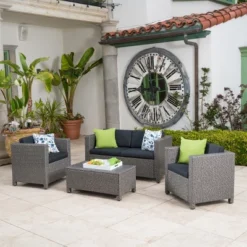 Puerta 4pc Wicker Chat Set & Cover - Christopher Knight Home -Outdoor Living Shop GUEST 35f0baf5 3652 479b 8f35 f47616dbdbfb