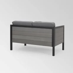 Jax 4pc Faux Wood Chat Set - Gray/ Gray - Christopher Knight Home 11 Jax 4pc Faux Wood Chat Set - Gray/ Gray - Christopher Knight Home -Outdoor Living Shop GUEST 370542e4 818c 4505 9361 68cc52e9de90 1