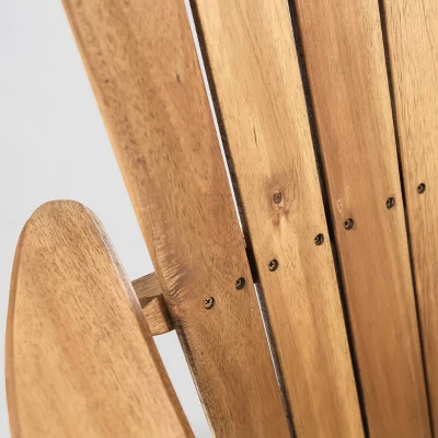 Malibu Acacia Wood Adirondack Rocking Chair - Natural - Christopher Knight Home 5 Malibu Acacia Wood Adirondack Rocking Chair - Natural - Christopher Knight Home - Image 3