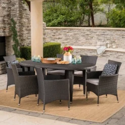 Vincent 7pc Wicker Patio Dining Set - Christopher Knight Home -Outdoor Living Shop GUEST 39726422 fb45 4bfc adda f2575d69d033