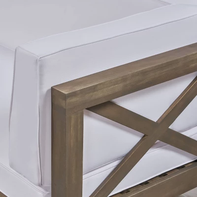 Brava 9pc Acaia Wood Patio Conversation Set - Christopher Knight Home 5 Brava 9pc Acaia Wood Patio Conversation Set - Christopher Knight Home - Image 3