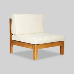 Oana 3pc Acacia Wood Patio Modular Sofa - Teak/Beige - Christopher Knight Home -Outdoor Living Shop GUEST 3c9c4c9a 81cc 4f46 bf34 d93094393bfd