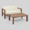 2pc Genser Wooden Patio Loveseat And Coffee Table Set Brown - Christopher Knight Home -Outdoor Living Shop GUEST 3ce30eaf d5ba 48ee 8cb2 134473564c9d