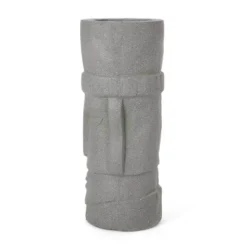 Christopher Knight Home 10" Wide Poulan Concrete Outdoor Novelty Polynesian Planter Stone Gray -Outdoor Living Shop GUEST 3dbba89a a1ad 4398 9177 abab5cb781e9