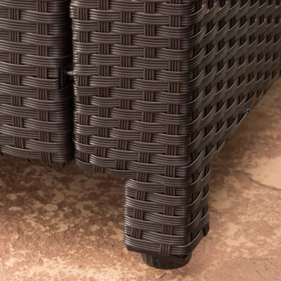 Puerta Wicker Club Chair - Dark Brown/Beige - Christopher Knight Home 5 Puerta Wicker Club Chair - Dark Brown/Beige - Christopher Knight Home - Image 3