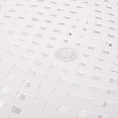 Phoenix Rectangle Aluminum Dining Table - White - Christopher Knight Home 5 Phoenix Rectangle Aluminum Dining Table - White - Christopher Knight Home - Image 3