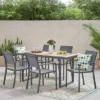 Colfax 7pc Outdoor Aluminum Dining Set - Natural/Gray/Dark Gray - Christopher Knight Home -Outdoor Living Shop GUEST 42dad106 63f1 4cb7 a36e afdce52fadd1