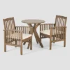 Casa 3pc Acacia X Leg Bistro Dining Set Gray/Cream - Christopher Knight Home
