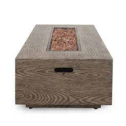 Aidan Outdoor 50000 BTU Iron Rectangular Fire Pit Wood Pattern Brown - Christopher Knight Home -Outdoor Living Shop GUEST 4497870e b7cb 4ca4 9a01 08a91d66aded 1