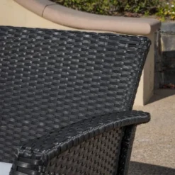 St. Lucia 4pc Wicker Patio Seating Set Black/White - Christopher Knight Home -Outdoor Living Shop GUEST 46020f98 d83c 432f 87c4 2cd0adec5099