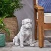 Concrete Adena Outdoor Dog Garden Statue - Antique White - Christopher Knight Home -Outdoor Living Shop GUEST 46c15914 5add 4bc1 bde3 fb0cbb7cc7ca