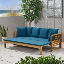 Long Beach Acacia Wood Extendable Patio Daybed Sofa Teak - Christopher Knight Home -Outdoor Living Shop GUEST 48222d1b 0645 472b bc41 4be12e2a99d6