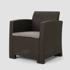 Jacksonville 4pc Faux Wicker Chat Set - Brown - Christopher Knight Home -Outdoor Living Shop GUEST 4a9ea6d0 146e 4776 950f dd176c5f0572
