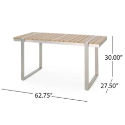 Cibola Outdoor Aluminum Rectangle Dining Table - Natural/Silver - Christopher Knight Home -Outdoor Living Shop GUEST 4a9f5d61 67b9 4d03 91c6 78f4cabbb3da