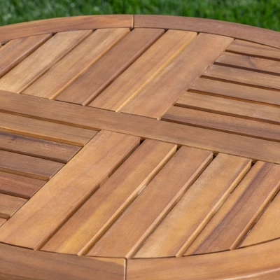 Camden 3pc Acacia & Wicker Bistro Set - Brown - Christopher Knight Home 5 Camden 3pc Acacia & Wicker Bistro Set - Brown - Christopher Knight Home - Image 3