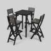 Polaris 5pc Wood And Wicker 26" Square Bar Set Dark Gray - Christopher Knight Home -Outdoor Living Shop GUEST 505b757c 534f 44b2 8593 3e9fe591e9b0