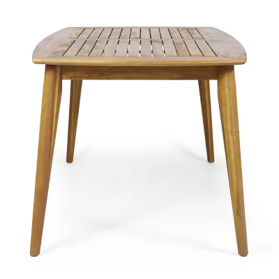 Sawtelle 7pc Outdoor 6 Seater Wicker Dining Set - Teak/Light Brown - Christopher Knight Home 7 Sawtelle 7pc Outdoor 6 Seater Wicker Dining Set - Teak/Light Brown - Christopher Knight Home - Image 5