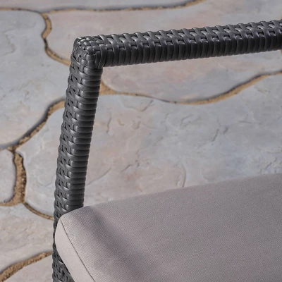 Arezzo 3pc Wood & Wicker Bistro Set - Gray/Gray - Christopher Knight Home 7 Arezzo 3pc Wood & Wicker Bistro Set - Gray/Gray - Christopher Knight Home - Image 5