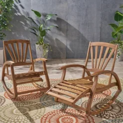 Sunview 3pc Acacia Wood Recliner Rocking Chair Set - Teak - Christopher Knight Home -Outdoor Living Shop GUEST 53c74d98 6dc1 4cd5 8688 48aef386b2f0