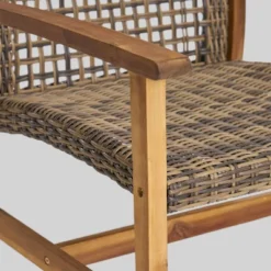 Augusta 5pc Wood & Wicker Chat Set With Fire Pit - Natural/Gray/Light Gray - Christopher Knight Home -Outdoor Living Shop GUEST 5547e5b5 3d75 4c23 aa15 e24f2f9b22b9 1