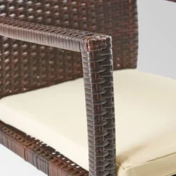 Villa 9pc Wood And Wicker Expandable Dining Set Brown And Cream - Christopher Knight Home -Outdoor Living Shop GUEST 56110cf1 6c57 43ad bb4f 3902dcce80a5