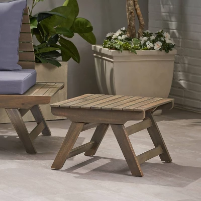Sedona Acacia Wood Patio Side Table Gray - Christopher Knight Home 3 Sedona Acacia Wood Patio Side Table Gray - Christopher Knight Home