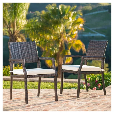 Rhode Island Set Of 2 Wicker Dining Chairs - Multibrown - Christopher Knight Home 3 Rhode Island Set Of 2 Wicker Dining Chairs - Multibrown - Christopher Knight Home