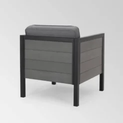 Jax Set Of 2 Faux Wood Club Chairs - Gray/Black - Christopher Knight Home 8 Jax Set Of 2 Faux Wood Club Chairs - Gray/Black - Christopher Knight Home -Outdoor Living Shop GUEST 5be46628 152a 4f4e ba02 3da3216a58df 1