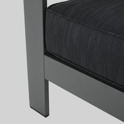 Cape Coral 5pc Aluminum Sofa Set With Cushions - Dark Gray - Christopher Knight Home 9 Cape Coral 5pc Aluminum Sofa Set With Cushions - Dark Gray - Christopher Knight Home - Image 7