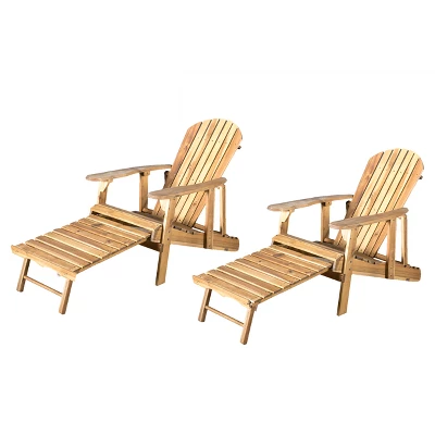 Hayle 2pk Wood Reclining Adirondack Chair With Footrest - Christopher Knight Home 7 Hayle 2pk Wood Reclining Adirondack Chair With Footrest - Christopher Knight Home - Image 5