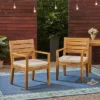 Nestor 2pk Acacia Wood Dining Chairs - Natural/Cream - Christopher Knight Home 1 Nestor 2pk Acacia Wood Dining Chairs - Natural/Cream - Christopher Knight Home -Outdoor Living Shop GUEST 5dbc148a 31fc 4300 9c48 3fcef8a3affe