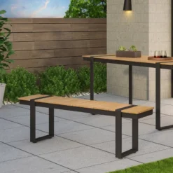 Cibola Outdoor Aluminum Dining Bench - Natural/Gray - Christopher Knight Home