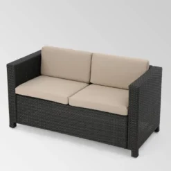 Puerta 5pc Wicker Sofa Chat Set - Dark Brown/Beige - Christopher Knight Home -Outdoor Living Shop GUEST 5e5b26c7 8065 4a4e a7f3 0abba7a1eff8