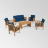Carolina 8pc Acacia Wood Sofa Set - Brown Patina/Dark Teal - Christopher Knight Home -Outdoor Living Shop GUEST 5ea57aeb ed9c 412d a928 b65cba8ac15d