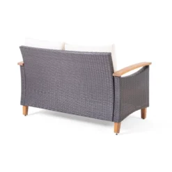 Isla Outdoor 4 Seater Chat Set With Coffee Table - Brown/Beige/Teak - Christopher Knight Home -Outdoor Living Shop GUEST 5ece78e3 550b 4fa5 ae90 fe80f0f19287