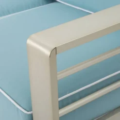 Cape Coral 2pc Aluminum Patio Loveseat & Coffee Table Set - Light Teal - Christopher Knight Home -Outdoor Living Shop GUEST 601963e6 efaf 4516 860c b21e34f2f1f0