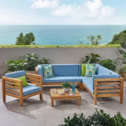 Oana 5pc Acacia Sectional Sofa Seating Set - Christopher Knight Home 17 Oana 5pc Acacia Sectional Sofa Seating Set - Christopher Knight Home -Outdoor Living Shop GUEST 6055a915 f54a 424b 9db1 d5b890c215cf
