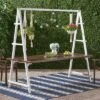 Huckleberry Rectangle Acacia Wood Patio Dining Table With Iron Plant Hanger Dark Brown/White - Christopher Knight Home -Outdoor Living Shop GUEST 60d91c8c 7b58 4ce6 91f0 859685e8d29a