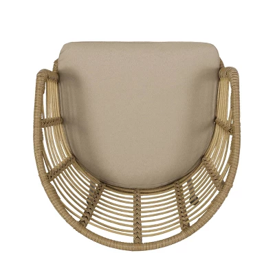 Randy 2pk Outdoor Wicker Chairs With Cushions - Light Brown/Beige - Christopher Knight Home 7 Randy 2pk Outdoor Wicker Chairs With Cushions - Light Brown/Beige - Christopher Knight Home - Image 5