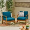 Perla 2pk Acacia Wood Club Chairs - Teak/Blue - Christopher Knight Home -Outdoor Living Shop GUEST 617179b1 1a8c 41d4 8d99 cb99ee3865b2