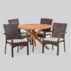 Stamford 5pc Acacia Wood & Wicker Patio Dining Set - Brown - Christopher Knight Home -Outdoor Living Shop GUEST 6274dbed c23c 4ab7 aa20 e55029c01149