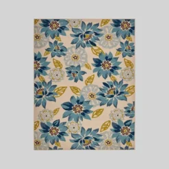 Wildwood Floral Outdoor Rug Ivory/Blue - Christopher Knight Home -Outdoor Living Shop GUEST 6354035e 3d4f 40d6 800b 8a4fcef23d8a