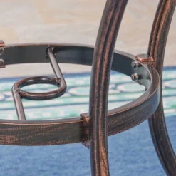 Tucson 32.5" Round Cast Aluminum Dining Table - Copper - Christopher Knight Home -Outdoor Living Shop GUEST 639794ca 52b5 4d60 9dac 470cd346e916